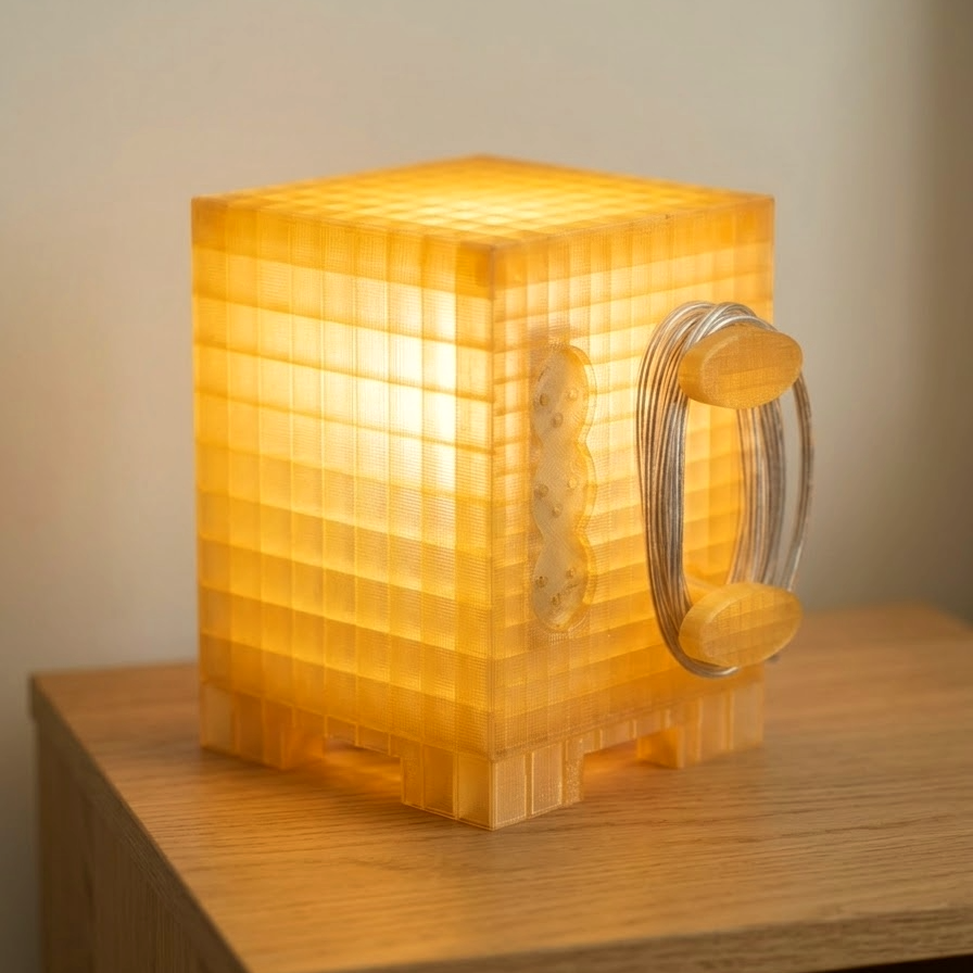 BLOK 2 ULTRA / TABLE/BEDSIDE LAMP / MELLOW YELLOW / BIO PLASTIC